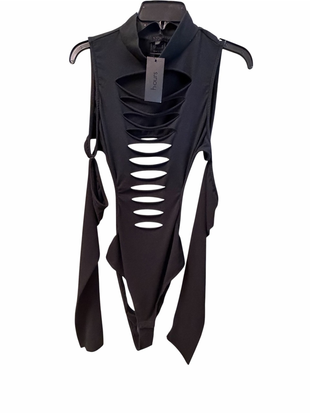 hours Black Cutout Bodysuit